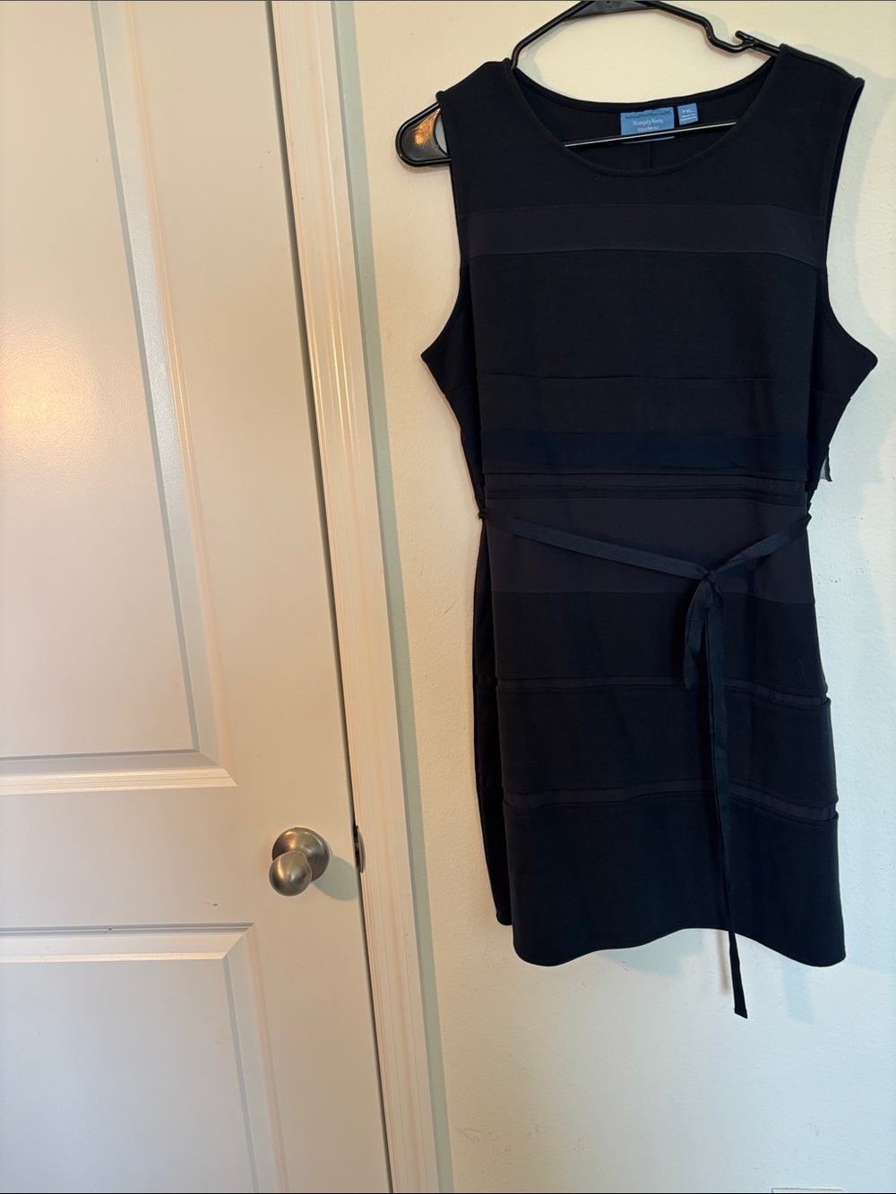 Simply Vera Vera Wang Sleeveless Black Mini Dress with Tie Belt